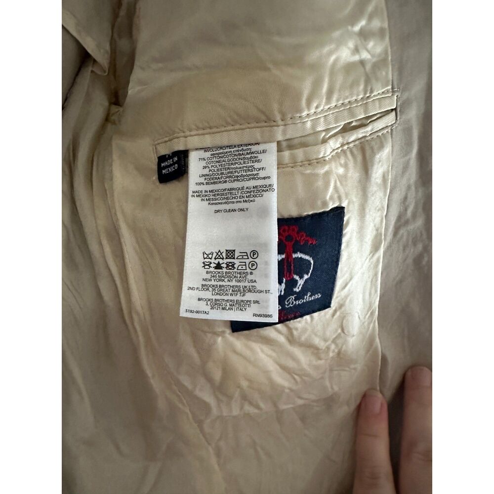 Brooks Brothers Boys 14 Beige Blazer Sport Coat Cotton Blend Preppy - Picture 5 of 9